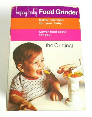 Happy Baby Food Grinder Vintage Model 700 Complete Box