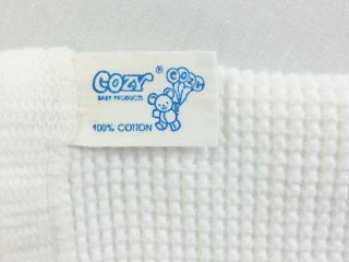 Vintage J E Morgan Cozy Baby Waffle Thermal Receiving Blanket Made In USA 3