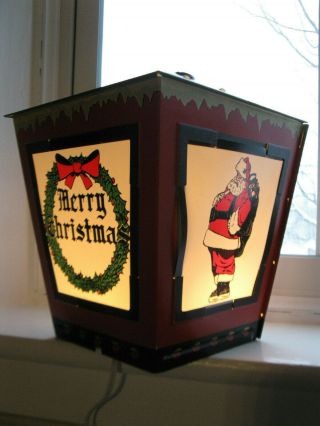 Vintage Poloron CHRISTMAS HOLIDAY COACH LANTERN Light w Box Lamp Bracket 2