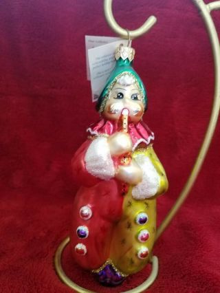 Gorgeous,  Vintage Chrisopher Radko Clown Glass Ornaments (2)
