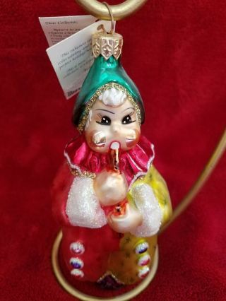 Gorgeous,  Vintage Chrisopher Radko Clown Glass Ornaments (2) 2