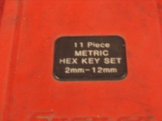 Vintage Snap On 11 Piece Metric Hex Key Set Allen Wrenches 3