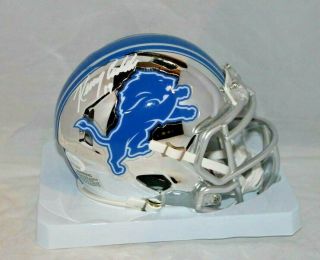 Kenny Golladay Autographed Signed Detroit Lions Chrome Mini Helmet Jsa