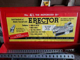 Erector Set No.  4 1/2 Engineers Set - Vintage Toy Metal Box