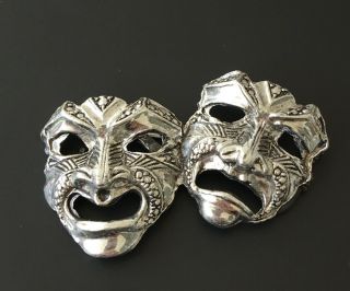 Vintage Double Face Mask Brooch Pin