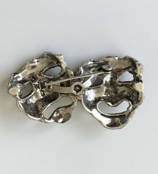 Vintage double face mask Brooch pin 3
