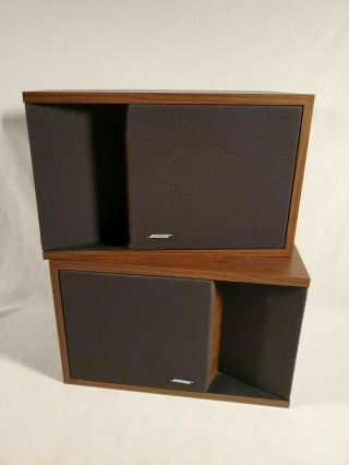 Vintage 1984 Bose 201 Series Ii Direct Reflecting Woodgrain Bookshelf Speakers