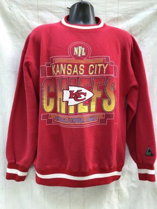 Vintage 90s Red Kansas City Chiefs Kc Sweatshirt Men’s Size L Logo Athletic
