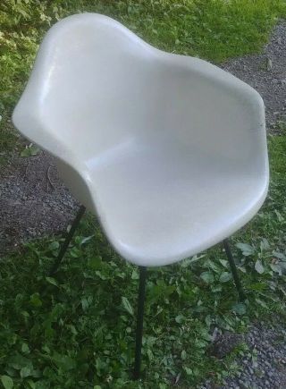 Early Midcentury Herman Miller Eames Fiberglass Shell Arm Chair Double Summit Mk