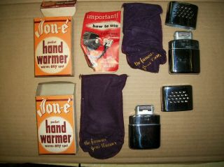 2 Vintage Jon - E Pocket Hand Warmers With Boxes