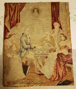 Vintage French European Tapestry Large Wall Hanging 31x24
