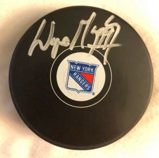 Wayne Gretzky Autographed Signed Official Nhl Puck With York Rangers