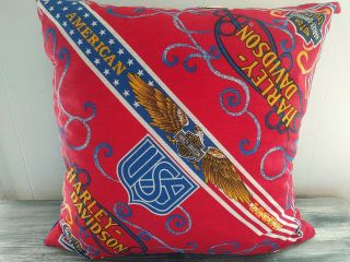 Vintage Harley Davidson Usa Throw Pillow Made In The Usa 16 "