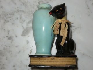 Vintage Black Cat And Vase - " Made In Occupied Japan "