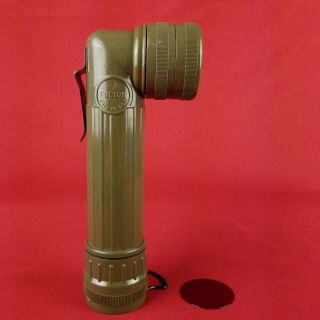 Vintage 8 " Fulton Mx - 99i/u Military Flashlight With Red Blue Filters Made In Usa