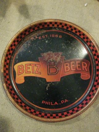 Vintage Betz Beer - Brewing Pie Pan Metal 13 " Tray Phila Pa