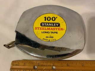 Vintage Stanley 34 - 400 Steel Master Long Tape 100 
