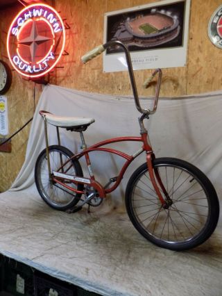 1964 Schwinn Stingray Boys Muscle Bike Vintage Solo Polo Bicycle Early Red Usa