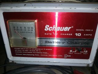 Vintage Schauer 10 - Amp Charge Master 6/12 Volt Battery Charger Model C6612 Usa
