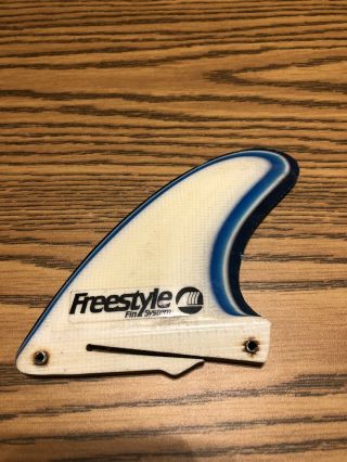 Vintage Freestyle Fin System Surfboard Single Fin 3.  5” Center Fin Style