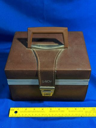 Savoy Brown Vinyl Carrying Case For 8 Tracks Small Cube 12 Tapes Vtg 70s Cool