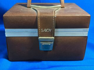 Savoy Brown Vinyl Carrying Case For 8 Tracks Small Cube 12 Tapes VTG 70s Cool 2