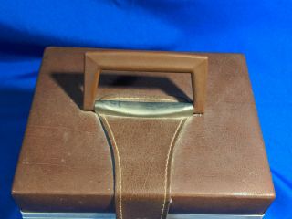 Savoy Brown Vinyl Carrying Case For 8 Tracks Small Cube 12 Tapes VTG 70s Cool 3