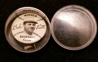 Vintage 1934 Quaker Oats Babe Ruth Pin Baseball Club Member Premium Yankees