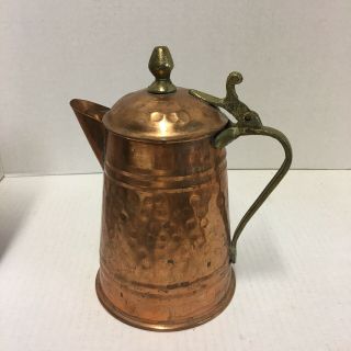 Vintage Copper Coffee Pot W/ Brass Handle
