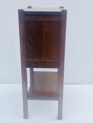ARTS & CRAFTS ANTIQUE SMOKING STAND EARLY 1900 ' S - STICKLEY MISSION ERA 3