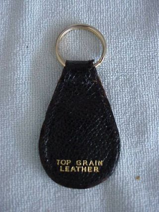 Vintage TOYOTA Black Leather Keyring Key Fob England 3