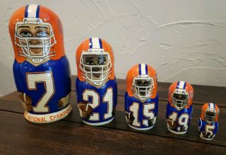 Vintage University Of Florida Uf Gators Football Russian Nesting Dolls 1996