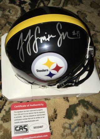 Ju Ju Smith - Schuster Autograph/signed Pittsburgh Steelers Mini Helmet - Cas