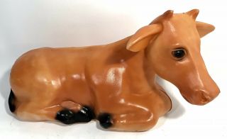 Vintage Empire Nativity Scene Brown Cow 22” Lighted Blow Mold Xmas Yard Decor