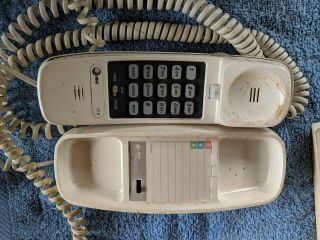ATT Trimline 210 Telephone Push Button Landline Desk Wall Phone Beige Vintage 2