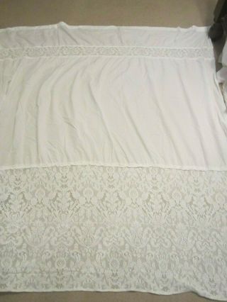 Simply Shabby Chic Rachel Ashwell White Bobbin Lace Shower Curtain Vintage 72x72