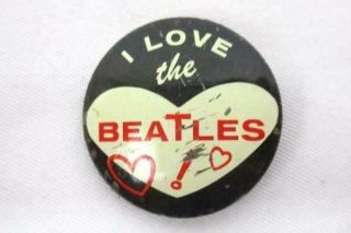 Vintage Seltaeb 1964 I Love The Beatles Pin