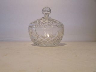 Vintage Sugar Bowl And Lid Pressed Crystal Glass Very Pretty 5 " Tall