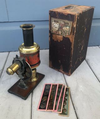 Antique Germany Figural Man Magic Lantern Slide Projector & Box