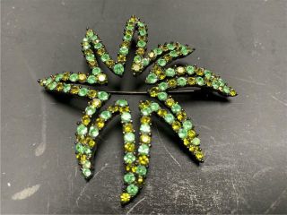 Vintage Givenchy Green Crystal Star Pin
