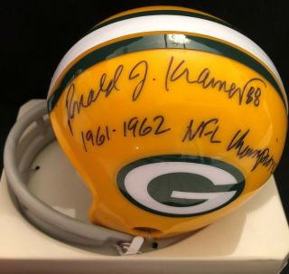 Ron Kramer Green Bay Packers Autographed Mini Helmet,  W/ Aaa