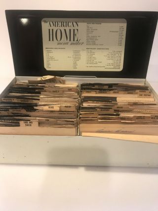 The American Home Recipe Menu Metal Box 100s Of Recipes Vintage Grandmas Handwr