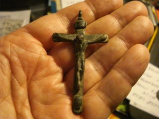 Antique Spanish Awesome Medieval Cross Very Rare 16 - 17 Century