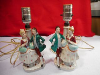 Vintage Ceramic Victorian Style Lamps.  From Occupied Japan.  Work