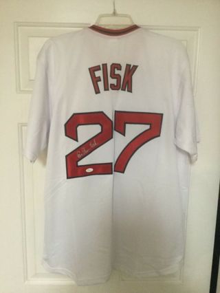 Carlton Fisk Signed Boston Red Sox Home Jersey Auto Jsa