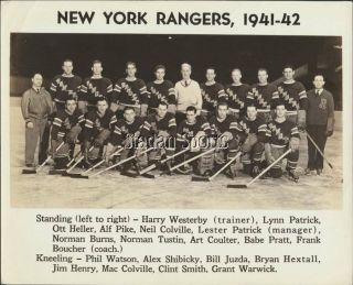 1941 - 42 York Rangers Team Photo Vintage Hockey Pic