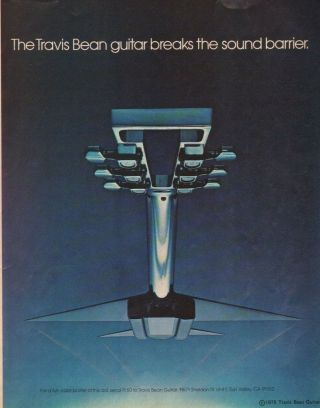 1975 Travis Bean Guitar Breaks The Sound Barrier - Vintage Ad