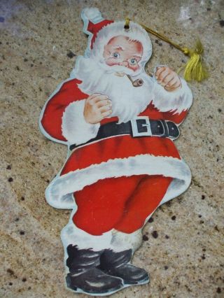 Vintage Christmas Santa Claus Die Cut Large 14 ¼” Double Sided Stand Or Hang 3