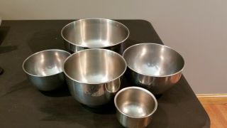 Vtg Sunbeam Mixmaster 12 - Speed Mmb Stainless Steel Mixing Bowls Large & Small