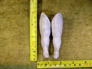 2 X Excavated Vintage Bisque Doll Legs With Loop Hole A Pair 3.  5 " Age 1890 11439